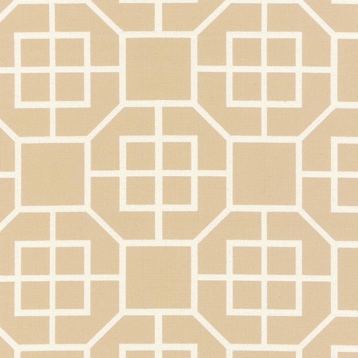 Glacier Fret Sand 62401 by Schumacher Designer Fabric BY NATURE See Sample CHILE HEAVY DUTY </p><p>Repeat: Horizontal: 3 1/4" (8CM) and Vertical: 6 1/2" (17CM) 54" WIDE (137CM) - Swanky Fabrics -