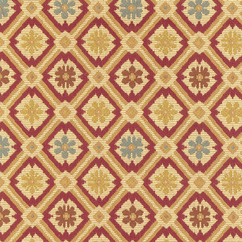 Savonnerie Tapestry Garnet 62491 by Schumacher Designer Fabric CHROMA See Sample FRANCE HEAVY DUTY </p><p>Repeat: Horizontal: 5 7/8" (15CM) and Vertical: 6 1/4" (16CM) 59" WIDE (150CM) - Swanky Fabrics -