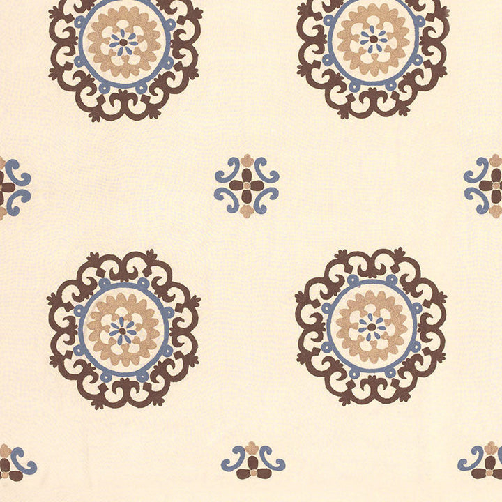 Konya Suzani Mocha / Dusk 62671 by Schumacher Designer Fabric CLASSIC WOVENS See Sample INDIA . </p><p>Repeat: Horizontal: 26 3/4" (68CM) and Vertical: 23" (58CM) 53 1/2" WIDE (136CM) - Swanky Fabrics -
