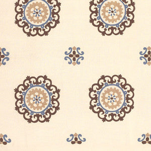 Schumacher Fabric Konya Suzani Mocha / Dusk 62671