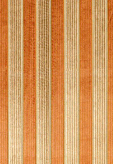 Lynton Velvet Stripe Harvest 62701 by Schumacher Designer Fabric Chroma 56% Viscose, 26% Cotton, 18% Polyester Martindale 35,000 Horizontal: 3.25 and Vertical: - 55 - Swanky Fabrics -