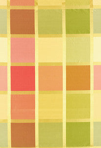 Schumacher Fabric Navsari Silk Plaid Azalea 62853