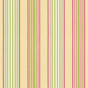 Schumacher Fabric Saratoga Cotton Stripe Maize / Pear / Raspberry 62960