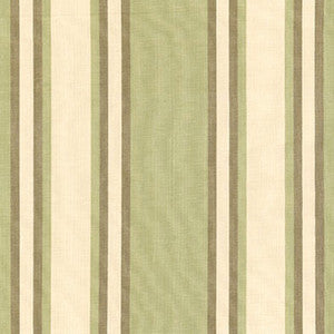 Schumacher Fabric Seneca Cotton Stripe Green Tea/Mocha 62983