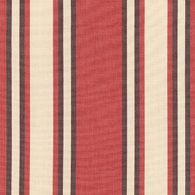Seneca Cotton Stripe Red/Java 62986 by Schumacher Fabric Schumacher Fabric Seneca Cotton Stripe Red/Java 62986Fabric COTTON 100% INDIA </p><p>Repeat: H: HORZ. 6 3/4" (17CM) , V: 54 - Fabric Carolina -