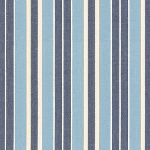 Schumacher Fabric Beacon Cotton Stripe Chambray/Indigo/Ivory 62993
