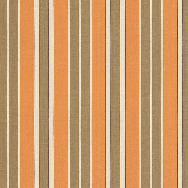 Beacon Cotton Stripe Pumpkin/Mocha/Java 62995 by Schumacher Designer Fabric COUNTRY HOUSE COTTONS See Sample INDIA . </p><p>Repeat: Horizontal: 6 3/4" (17CM) and Vertical: - 54" WIDE (137CM) - Swanky Fabrics -