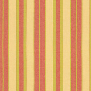 Schumacher Fabric Beacon Cotton Stripe Maize/Pear/Coral 62996