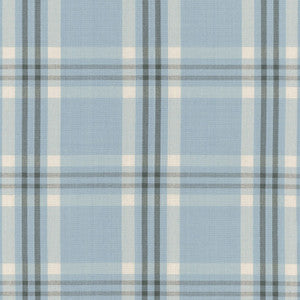 Schumacher Fabric Wilton Cotton Plaid Chambray/Indigo 63015