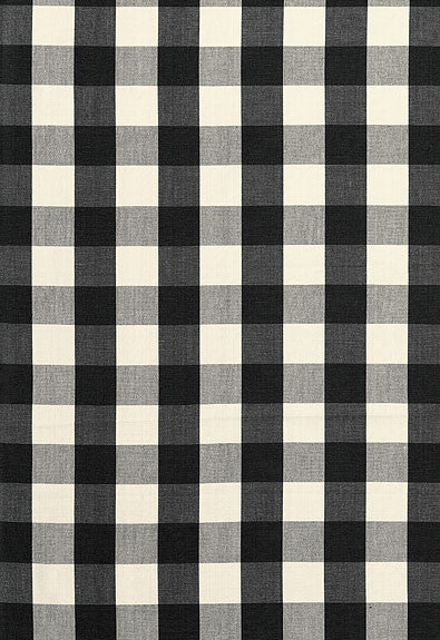 Camden Cotton Check Ebony 63042 by Schumacher Designer Fabric COLLECTION-NAME-TBA-63030 100% Cotton Martindale 7,500 Horizontal: 3 and Vertical: 3 54 - Swanky Fabrics -