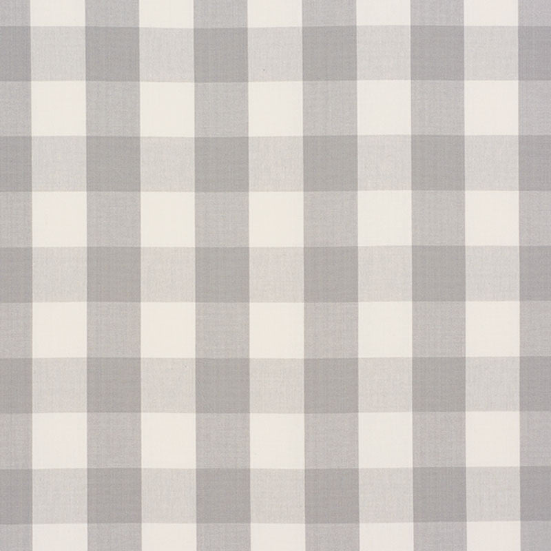Camden Cotton Check Grey 63047 by Schumacher Designer Fabric REVISIT OF POPULAR PATTERNS See Sample INDIA LIGHT </p><p>Repeat: Horizontal: 3" (8CM) and Vertical: 3" (8CM) 54" WIDE (137CM) - Swanky Fabrics -