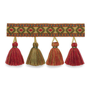 Schumacher Fabric Pembury Tassel Fringe Rosewood 63150