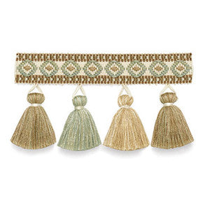 Schumacher Fabric Pembury Tassel Fringe Mineral 63152