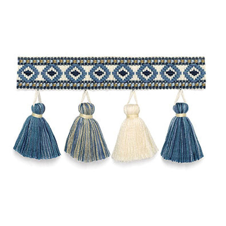 Pembury Tassel Fringe Delft 63153 by Schumacher Designer Trim SOMERSET TRIMMINGS ACRYLIC 99% POLYESTER 1% AUSTRALIA </p><p>Repeat: Horizontal: and Vertical: 2.75 - Swanky Fabrics -