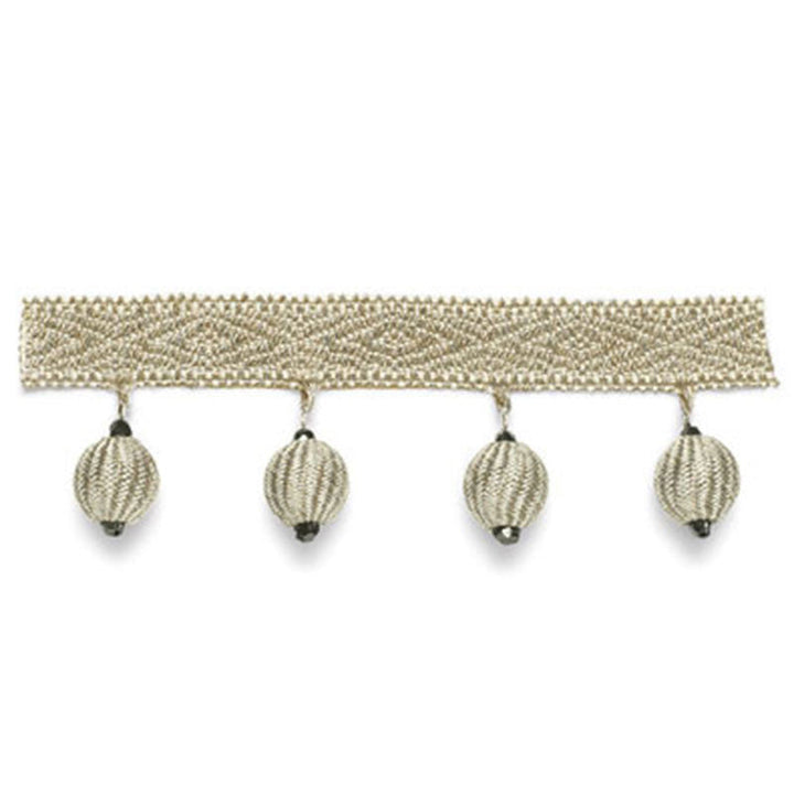 Scarborough Bobble Fringe Oyster 63251 by Schumacher Designer Trim SOMERSET TRIMMINGS See Sample SPAIN . </p><p>Repeat: Horizontal: - and Vertical: - 1 5/8" WIDE (4CM) - Swanky Fabrics -