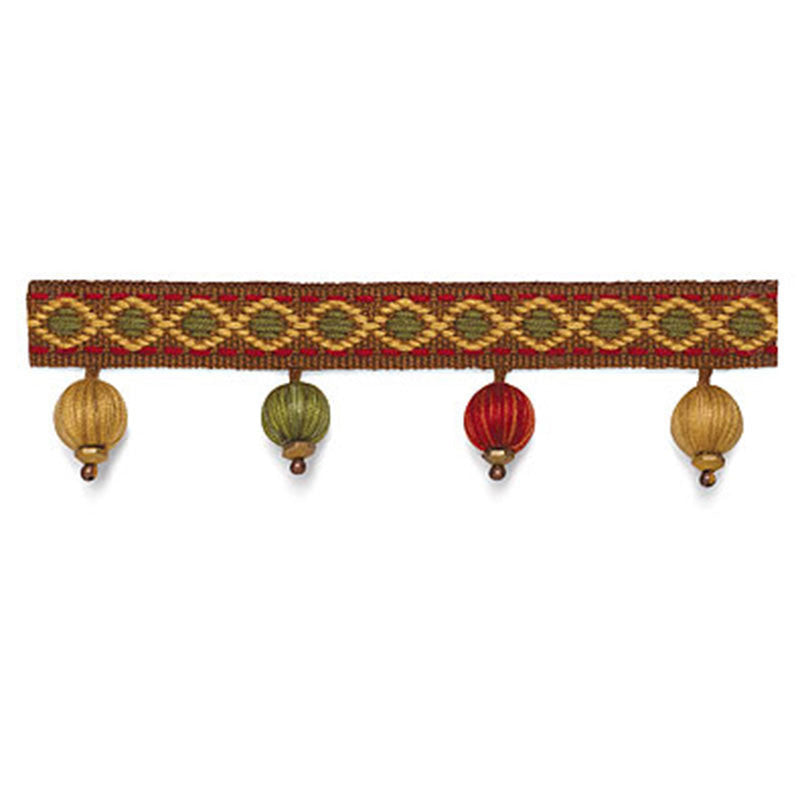 Willington Bobble Fringe Rosewood 63260 by Schumacher Designer Trim SOMERSET TRIMMINGS ACRYLIC 98% POLYESTER 2% SPAIN </p><p>Repeat: Horizontal: and Vertical: 1.375 - Swanky Fabrics -