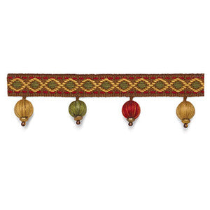 Schumacher Fabric Willington Bobble Fringe Rosewood 63260