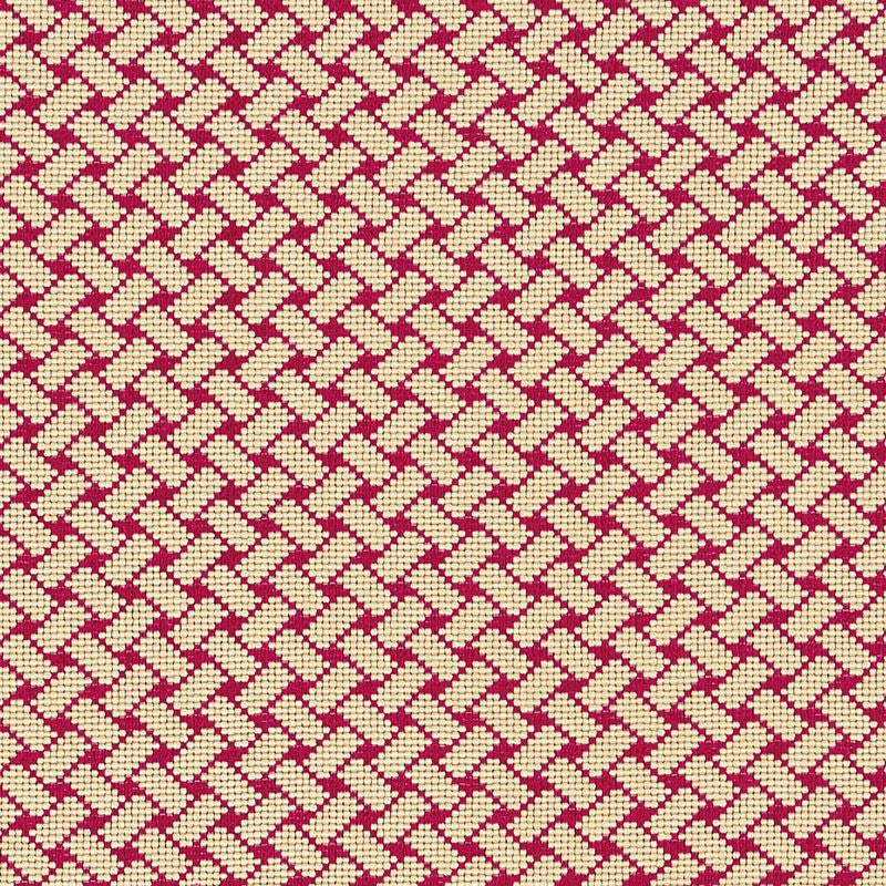 Bristol Weave Carmine 63395 by Schumacher Designer Fabric Essentials-Small-Scale-Upholstery-Fabrics 97% Viscose, 3% Nylon Wyzenbeek 30,000 Horizontal: 7/8- and Vertical: 7/8- 52 - Swanky Fabrics -