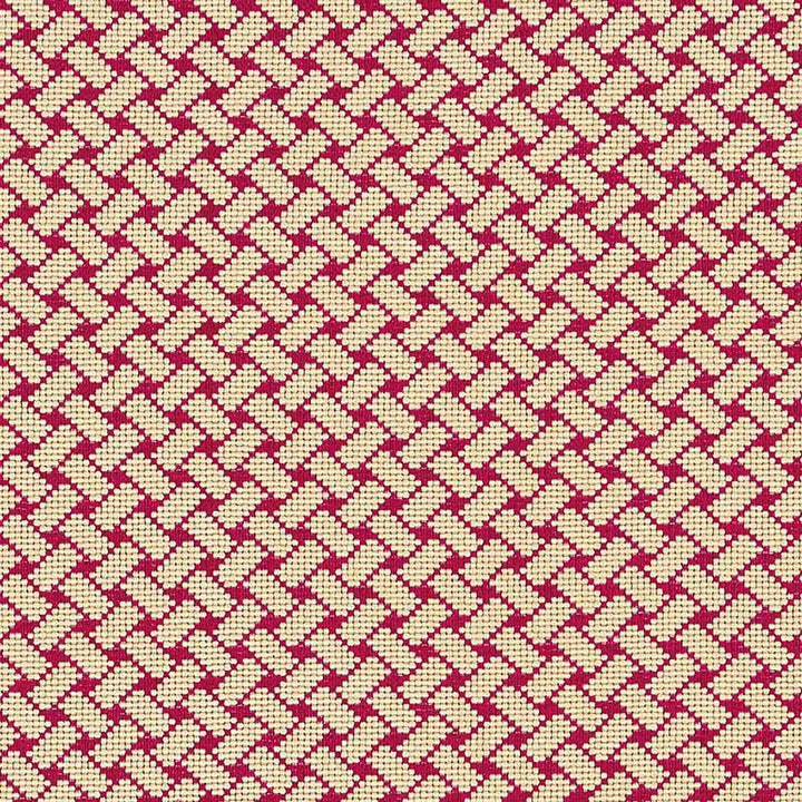 Bristol Weave Carmine 63395 by Schumacher Designer Fabric ESSENTIALS: SMALL-SCALE UPHOLSTERY I See Sample UNITED STATES OF AMERICA HEAVY DUTY </p><p>Repeat: Horizontal: 7/8" (2CM) and Vertical: 7/8" (2CM) 52" WIDE (132CM) - Swanky Fabrics -