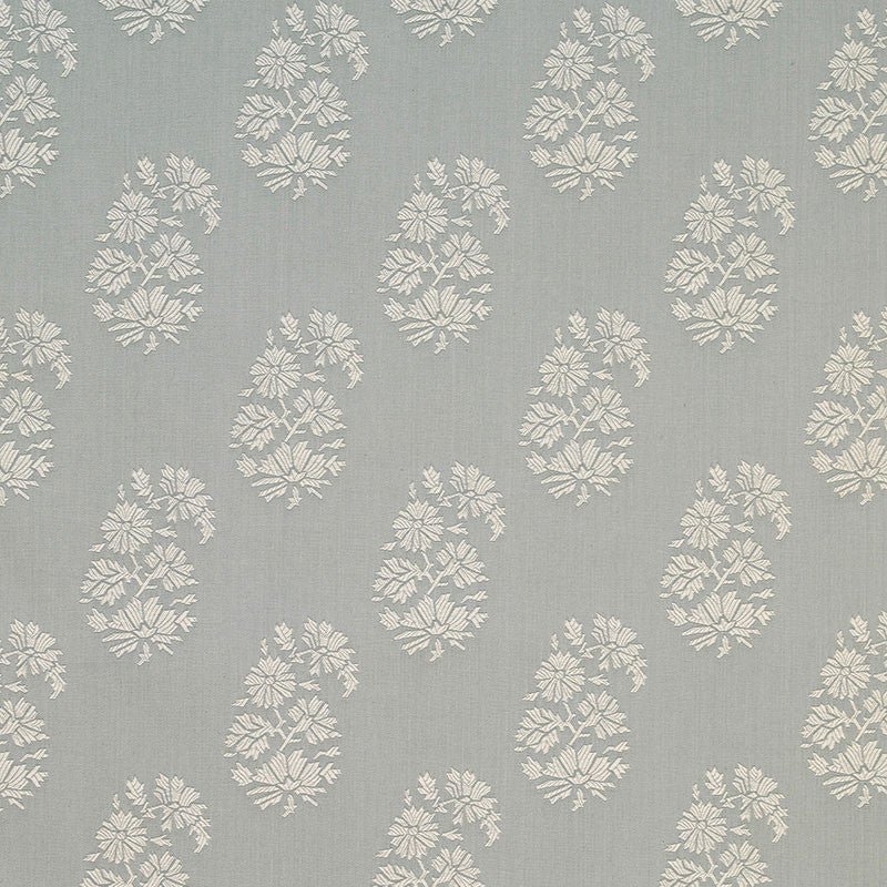 Astara Paisley Aqua 63420 by Schumacher Designer Fabric CHROMA COTTON 100% UNITED STATES OF AMERICA WYZENBEEK 25,000 </p><p>Repeat: Horizontal: 7" (18CM) and Vertical: 7 1/2" (19CM) 56 - Swanky Fabrics -