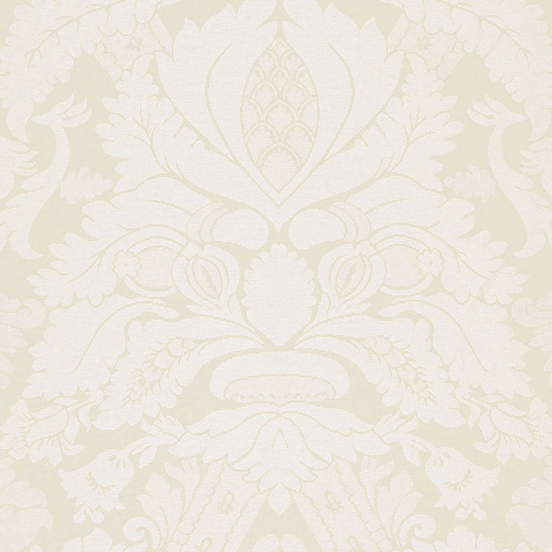 Fitzroy Linen Damask Vellum 63593 by Schumacher Designer Fabric CLASSIC WOVENS See Sample ITALY MEDIUM DUTY </p><p>Repeat: Horizontal: 29" (74CM) and Vertical: 47 1/2" (121CM) 56" WIDE (142CM) - Swanky Fabrics -
