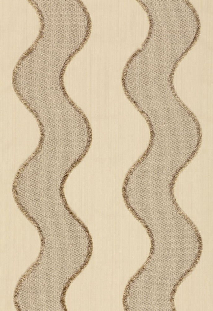 Wavelength Sandstone 63700 by Schumacher Designer Fabric Modern-Glamour 64% Viscose, 36% Cotton Martindale 3,000 Horizontal: 9 and Vertical: - 54.5 - Swanky Fabrics -