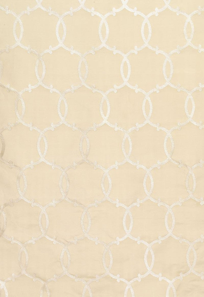 Silk Tracery Alabaster 63712 by Schumacher Designer Fabric Modern-Glamour 100% Silk Wyzenbeek 4,000 Horizontal: 4.625 and Vertical: 8.125 54.875 - Swanky Fabrics -