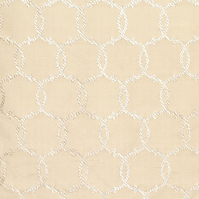 Silk Tracery Alabaster 63712 by Schumacher Designer Fabric MODERN GLAMOUR See Sample INDIA LIGHT DUTY </p><p>Repeat: Horizontal: 4 5/8" (12CM) and Vertical: 8 1/8" (21CM) 54 7/8" WIDE (139CM) - Swanky Fabrics -