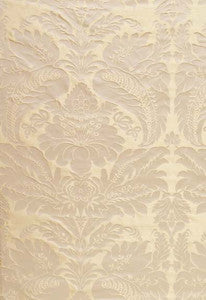 Schumacher Fabric Bennet Silk Damask Platinum 63734