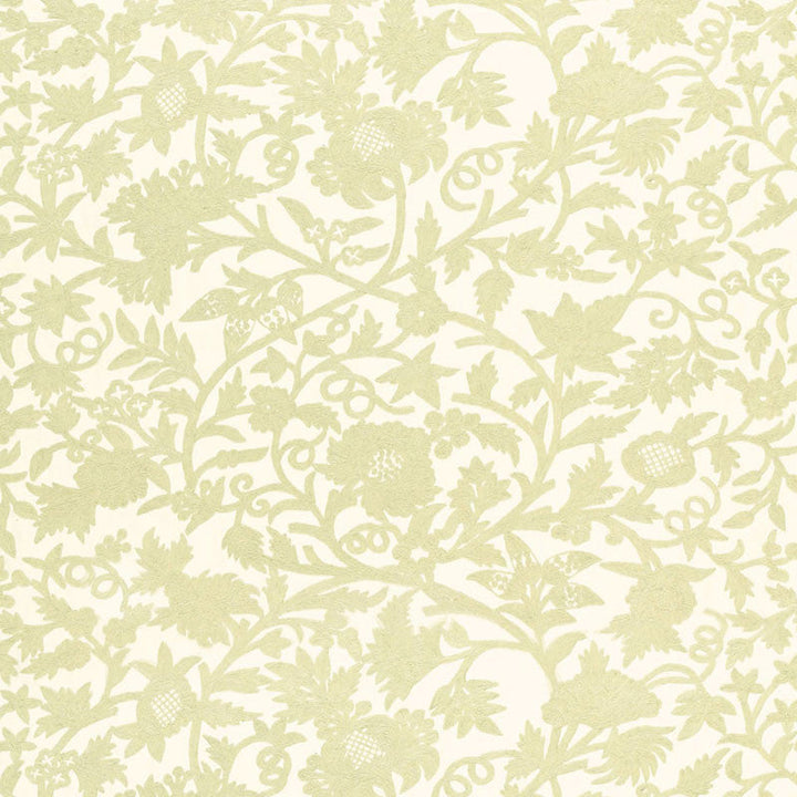 Sissinghurst Crewel Ivory 63760 by Schumacher Designer Fabric PERENNIAL FAVORITES COTTON 60% WOOL 40% INDIA MARTINDALE 10,000 </p><p>Repeat: Horizontal: 50 1/4" (128CM) and Vertical: 39" (99CM) 50.25 - Swanky Fabrics -