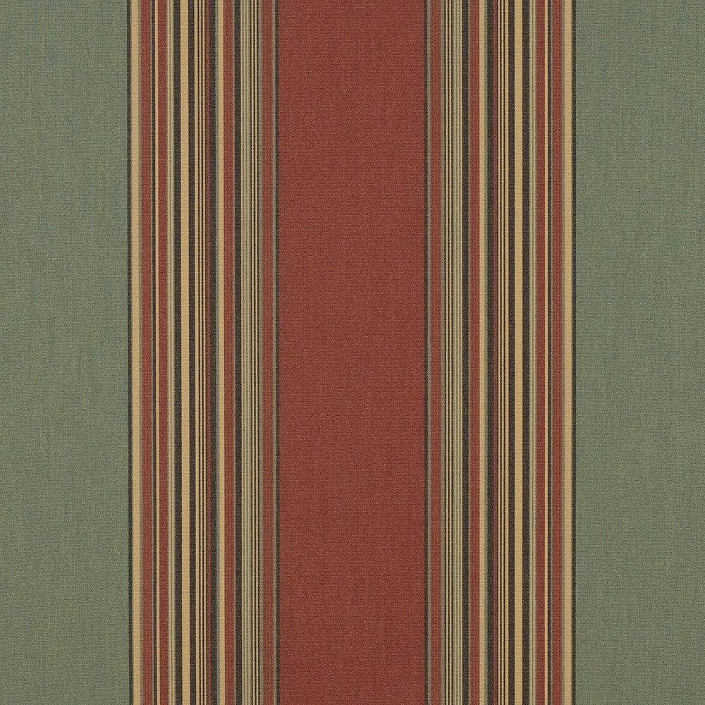 4969 Henna / Fern Vintage by Sunbrella Designer Fabric Sunbrella Awning Stripes 100% Sunbrella® Acrylic USA or Imported 10-Year Horizontal: and Vertical: 46 in. - Swanky Fabrics -