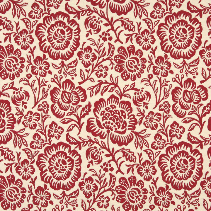6408 Garnet Floral by Charlotte Designer Fabric Garden Collection 37% Cotton, 36% Rayon, 27% Polyester Asia Exceeds 70,000 Wyzenbeek Rubs (Heavy Duty) Horizontal: 14" x Vertical: 15" 54 Inches - Swanky Fabrics -