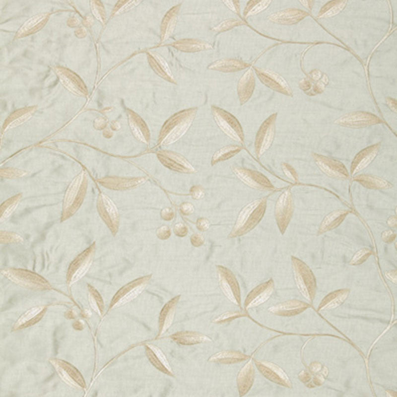 Adelaide Embroidery Ciel 64332 by Schumacher Designer Fabric CHROMA SILK 66% RAYON 34% INDIA </p><p>Repeat: Horizontal: 25 1/2" (65CM) and Vertical: 14 3/4" (37CM) 54 - Swanky Fabrics -