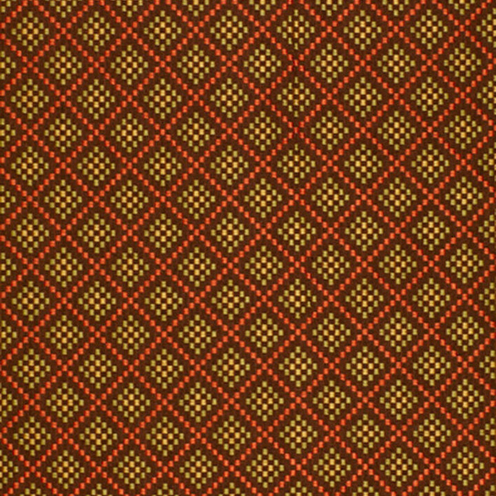 Checkers Chocolate / Poppy 64412 by Schumacher Designer Fabric TESSERA I SMALL PATTERNS See Sample INDIA LIGHT DUTY </p><p>Repeat: Horizontal: 1 3/4" (4CM) and Vertical: 3 1/4" (8CM) 54" WIDE (137CM) - Swanky Fabrics -
