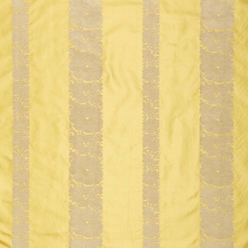 Mandarin Silk Stripe Sunlight 64430 by Schumacher Designer Fabric CLASSIC WOVENS See Sample INDIA LIGHT DUTY </p><p>Repeat: Horizontal: 13 3/8" (34CM) and Vertical: 5 3/8" (14CM) 54" WIDE (137CM) - Swanky Fabrics -