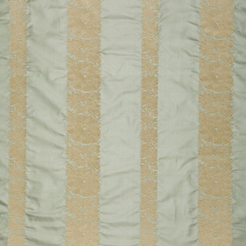 Mandarin Silk Stripe Ocean Mist 64432 by Schumacher Fabric Schumacher Fabric Mandarin Silk Stripe Ocean Mist 64432Fabric SILK 100% INDIA </p><p>Repeat: H: HORZ. 13 3/8" (34CM) , V: VERT. 5 3/8" (14CM) 54 - Fabric Carolina -