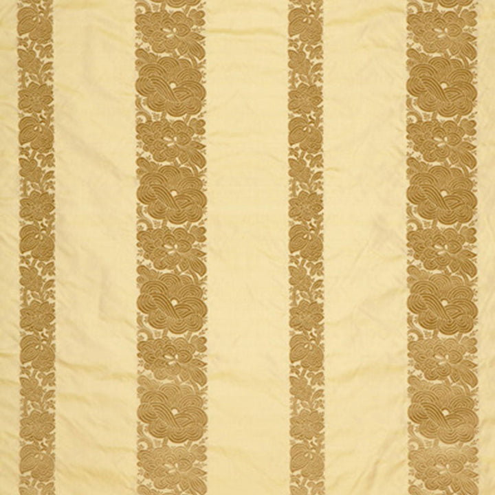 Mandarin Silk Stripe Gold Dust 64434 by Schumacher Designer Fabric CLASSIC WOVENS See Sample INDIA LIGHT DUTY </p><p>Repeat: Horizontal: 13 3/8" (34CM) and Vertical: 5 3/8" (14CM) 54" WIDE (137CM) - Swanky Fabrics -