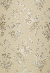 Schumacher Fabric Francoise Lampas Pearl 64450