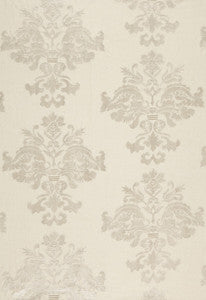 Schumacher Fabric Margaux Linen Embroidery Winter White 64470