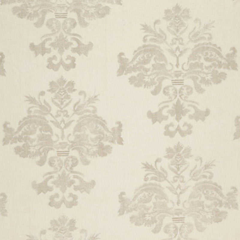 Margaux Linen Embroidery Winter White 64470 by Schumacher Designer Fabric CLASSIC WOVENS See Sample INDIA LIGHT DUTY </p><p>Repeat: Horizontal: 12 1/2" (32CM) and Vertical: 15 1/8" (38CM) 52" WIDE (132CM) - Swanky Fabrics -