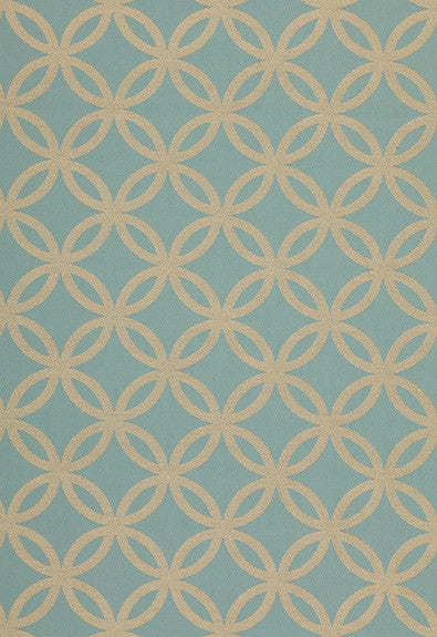 Circle Dance Azure 64483 by Schumacher Designer Fabric Tessera 60% Cotton, 40% Egyptian Wyzenbeek 15,000 Horizontal: 1.625 and Vertical: 3.375 51.375 - Swanky Fabrics -