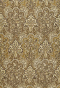 Schumacher Fabric New Castle Paisley Travertine 64590