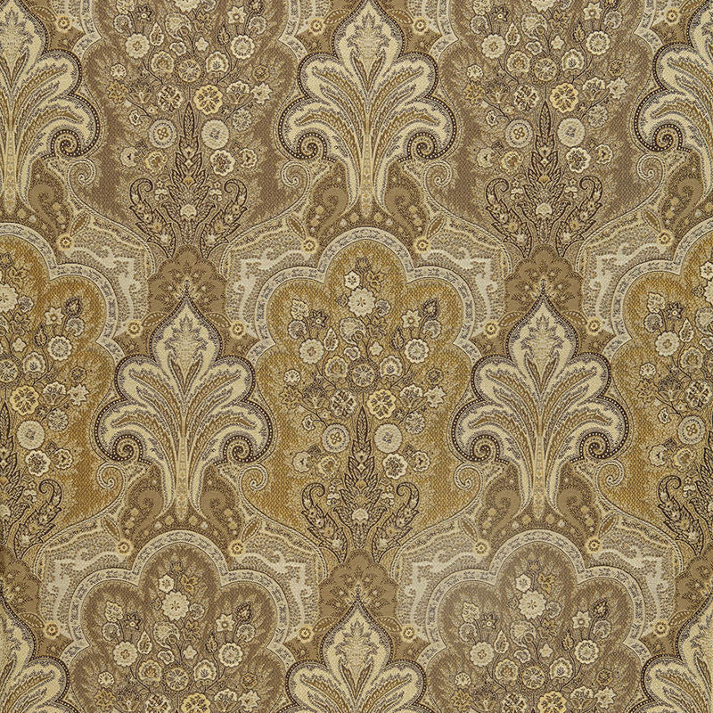 New Castle Paisley Travertine 64590 by Schumacher Designer Fabric CHROMA COTTON 56% VISCOSE 44% ITALY WYZENBEEK 30,000 </p><p>Repeat: Horizontal: 13 1/2" (34CM) and Vertical: 22 1/2" (57CM) 53 - Swanky Fabrics -
