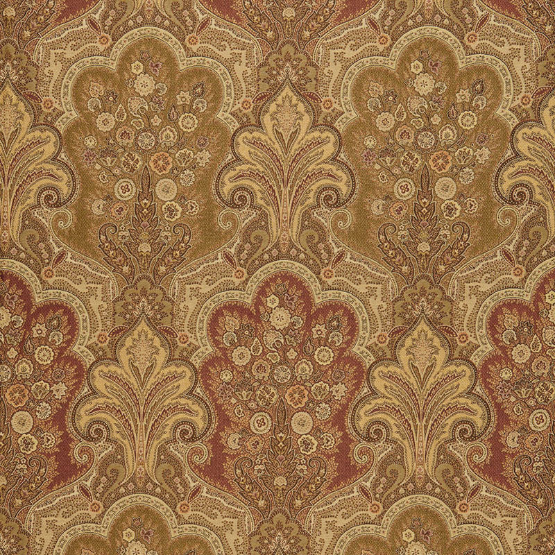 New Castle Paisley Tuscan 64591 by Schumacher Fabric Schumacher Fabric New Castle Paisley Tuscan 64591Fabric COTTON 56% ITALY </p><p>Repeat: H: HORZ. 13 1/2" (34CM) , V: VERT. 22 1/2" (57CM) 53 - Fabric Carolina -