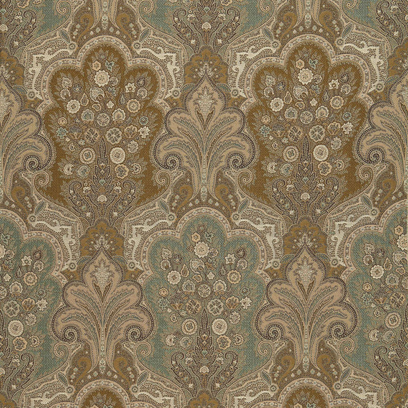 New Castle Paisley Venetian 64592 by Schumacher Designer Fabric CHROMA See Sample ITALY HEAVY DUTY </p><p>Repeat: Horizontal: 13 1/2" (34CM) and Vertical: 22 1/2" (57CM) 53" WIDE (135CM) - Swanky Fabrics -