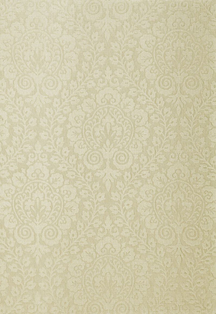 Amalfi Damask Greige 64691 by Schumacher Designer Fabric Cote-D'azure 100% Solution Martindale 20,000 Horizontal: 12.5 and Vertical: 13.375 50.25 - Swanky Fabrics -
