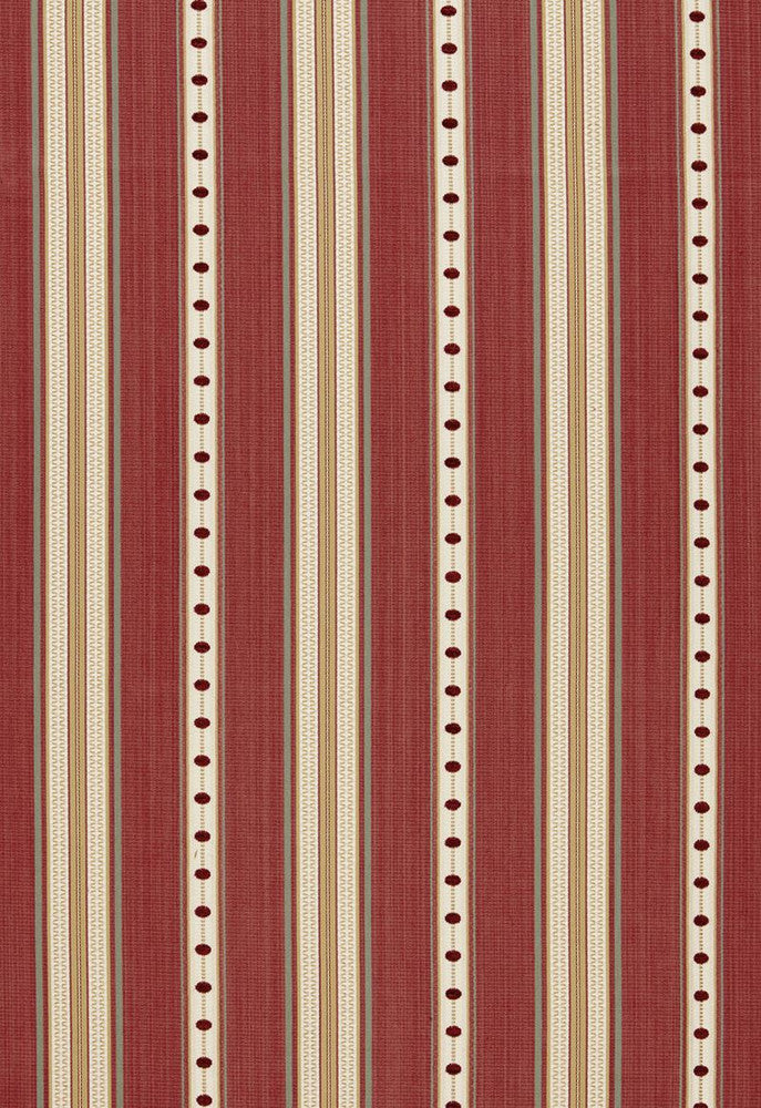 Francesca Stripe Rouge 64752 by Schumacher Designer Fabric Chroma 76% Cotton, 21% Viscose, 3% Acrylic Martindale 6,000 Horizontal: 6.75 and Vertical: 1 54 - Swanky Fabrics -