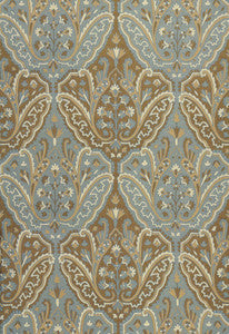 Schumacher Fabric Maharajah Crewel Embroidery Verdigris 64810