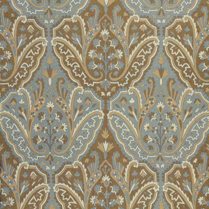 Maharajah Crewel Embroidery Verdigris 64810 by Schumacher Designer Fabric CLASSIC WOVENS See Sample INDIA MEDIUM DUTY </p><p>Repeat: Horizontal: 24 1/2" (62CM) and Vertical: 32 1/4" (82CM) 50" WIDE (127CM) - Swanky Fabrics -