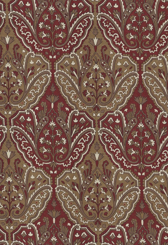 Maharajah Crewel Embroidery Pompeii 64811 by Schumacher Designer Fabric COLLECTION-NAME-TBA-64810 70% Wool, 30% Cotton Martindale 10,000 Horizontal: 24.5 and Vertical: 32.25 50 - Swanky Fabrics -